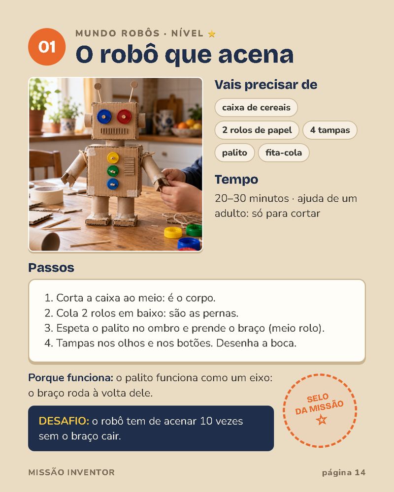 Missão: robô de cartão