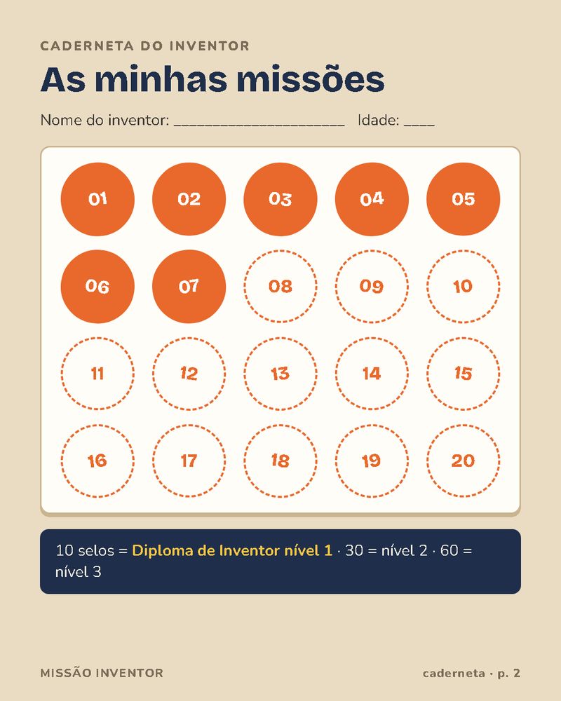 Caderneta com selos